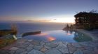 Swimming pool at dusk