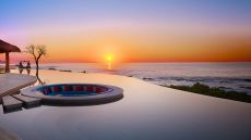 Infinity pool sunset