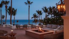 Lounge Firepit Sunset at One Only Palmilla