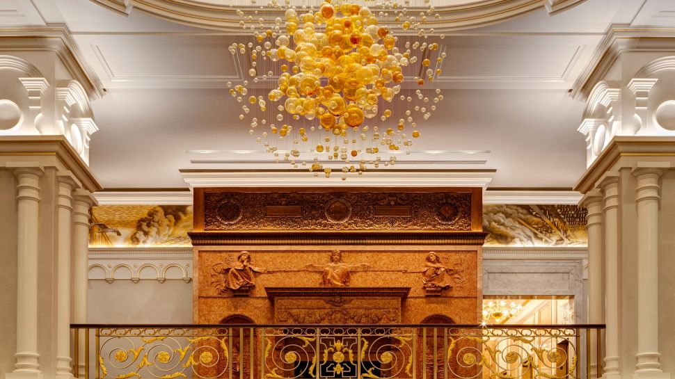 The Towers At Lotte New York Palace City Lobby Fireplace And Second Floor