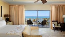 Ocean Front Lanai King bed and view at The Kahala Hotel