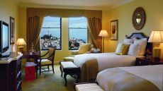 bedroom double bed city ocean view