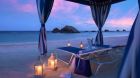 private beach at dusk