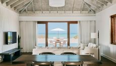 Family Beach House Living and Dining Room COMO Parrot Cay