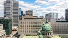 Drone view of Fairmont The Queen Elizabeth