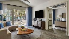 Bungalow One Living Room Master bedroom at Fairmont Miramar Hotel Bungalows