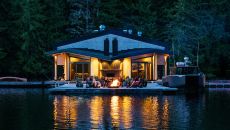 night exterior by the fire