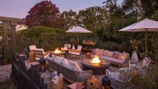 Exterior Double Fire Pit at Mac Arthur Place