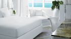 white bedroom ocean view