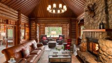 lounge with fireplace