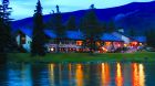 exterior lake view night