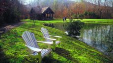 chairs exterior lake view daytime