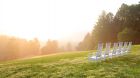 exterior lawn chairs countryside morning mist