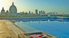 Rooftop pool sunset