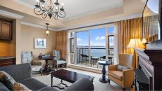 One Bedroom Living Room View at Oak Bay Beach Hotel