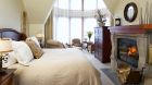 bedroom fireplace high ceilings