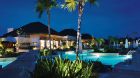 villa exterior pool night