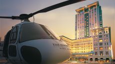 The Peninsula Exterior helicopter