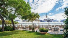 View of the lagoon from the breakfast terrace Belmond Cipriani