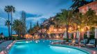 Swimming pool at night