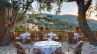 Outdoor terrace with a view