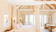 Cottage suite Close up Bed at Wharekauhau