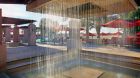 Rainshower by the pool Bab Al Shams.
