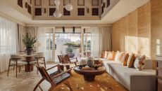 Rooms One Bedroom Al Bahar Villa Living Room Terrace Open at Jumeirah Beach Hotel