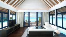 One Bedroom Water Villa with Pool Living Room 1 COMO Cocoa Island