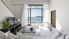 Cocoa Water Villa Living Room view out COMO Cocoa Island