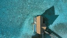 Aerial Cocoa Water Villa COMO Cocoa Island