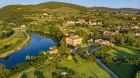 See more information about Villa La Massa Villa La Massa General drone view at the sunset Villa La Massa