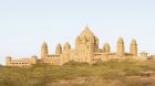 exterior uphill view Umaid Bhawan Palace, Jodhpur