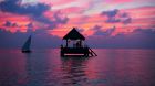 Romantic dining Ocean pavillion sunset