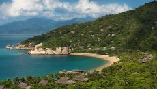 Aerial View Beach Villas at Six Senses Ninh Van Bay