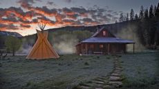 exterior teepee sunset