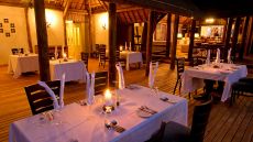 Nighttime dining at Chiefâ€™s Camp