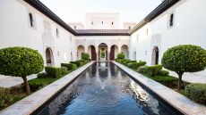fountain and courtyard