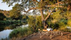 Sweni Lodge seating by the river