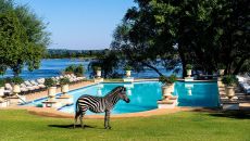 Hotel Pool at The Royal Livingstone Victoria Falls Zambia Hotel by Anantara