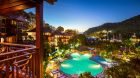 Capella Marigot Bay swimming pool at night