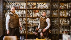 The Balmoral SCOTCH Ross Barr and Cameron Ewen at whisky locker
