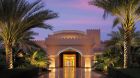 Hotel entrance palm trees