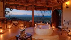 master bathroom at dusk