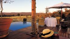 hotel exterior from field