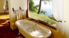 pool night river view