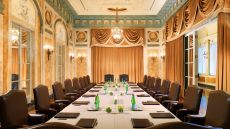 hotel exterior at dusk