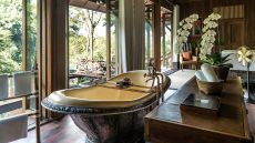 Master bathroom  Four  Seasons  Tented  Camp.