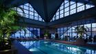 indoor pool city view