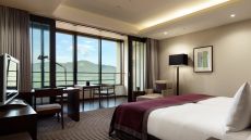 Bedroom with mountain view